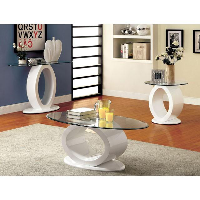 LODIA III White Sofa Table, White - Furniture Center (NY)