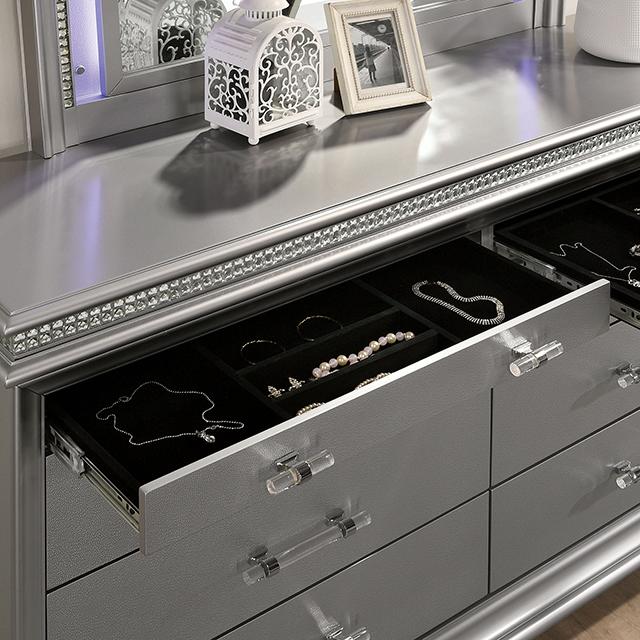 MADDIE Dresser, Silver - Furniture Center (NY)