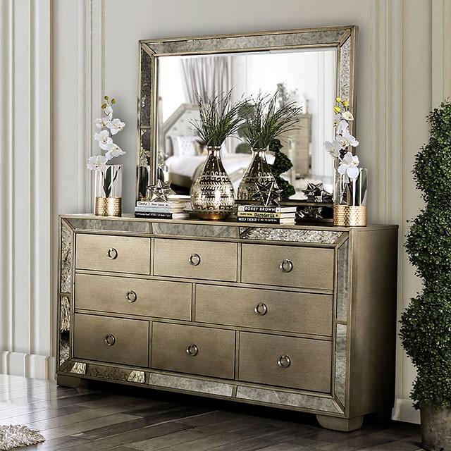 LORAINE Champagne Mirror - Furniture Center (NY)