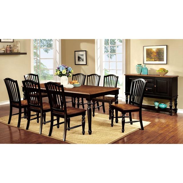 MAYVILLE Black/Antique Oak Side Chair (2/CTN) - Furniture Center (NY)