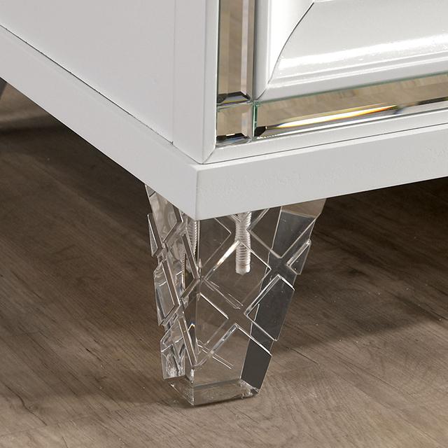 EMMELINE Night Stand w/ USB, White - Furniture Center (NY)