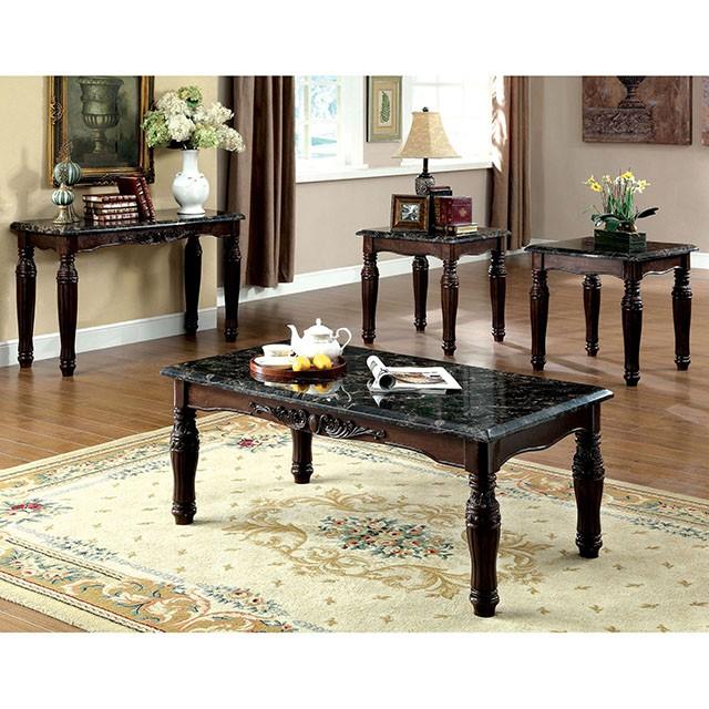 Brampton Espresso/Black Faux Sofa Table - Furniture Center (NY)