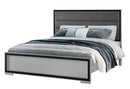 AMELIA GREY BLACK QUEEN BED W/LED - Furniture Center (NY)