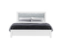 LUCCIA WHITE KING BED WITH LED, DRESSER, MIRROR, NIGHTSTAND - Furniture Center (NY)