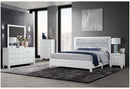 LUCCIA WHITE KING BED GROUP WITH LED - Furniture Center (NY)