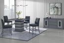 MONACO DARK GREY BAR TABLE AND 6 MONACO DARK GREY BAR STOOLS - Furniture Center (NY)