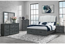 ROWAN GREY STORAGE QUEEN BED GROUP - Furniture Center (NY)