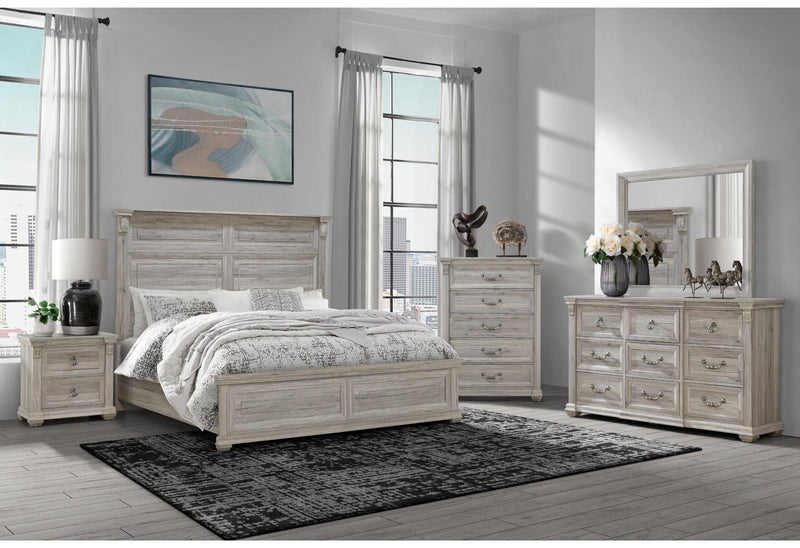 TATUM NATURAL QUEEN BED GROUP WITHOUT STORAGE - Furniture Center (NY)