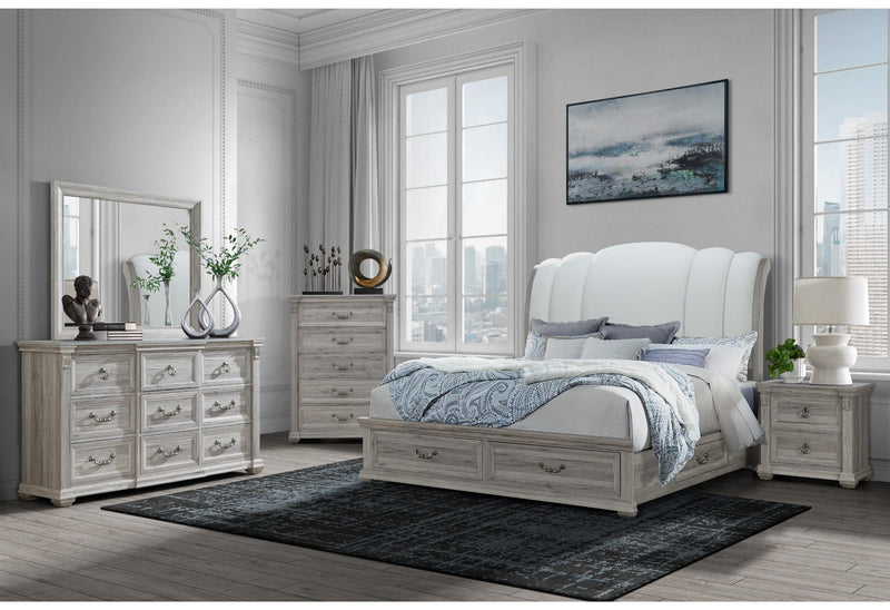 ROWAN NATURAL KING BED GROUP WITH STORAGE - Furniture Center (NY)