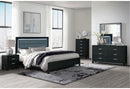 REID BLACK FULL BED, DRESSER, MIRROR AND NIGHTSTAND - Furniture Center (NY)