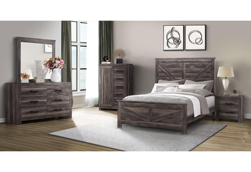 VISION DARK OAK QUEEN BED GROUP - Furniture Center (NY)