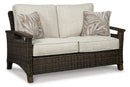 Paradise Trail Outdoor Loveseat, Lounge Chairs and Fire Pit Table - Furniture Center (NY)