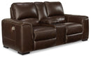 Alessandro Power Reclining Loveseat with Console - Furniture Center (NY)