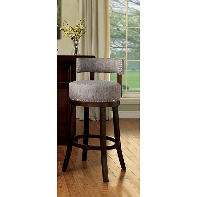 LYNSEY Dark Oak/Light Gray 29" Bar Stool - Furniture Center (NY)