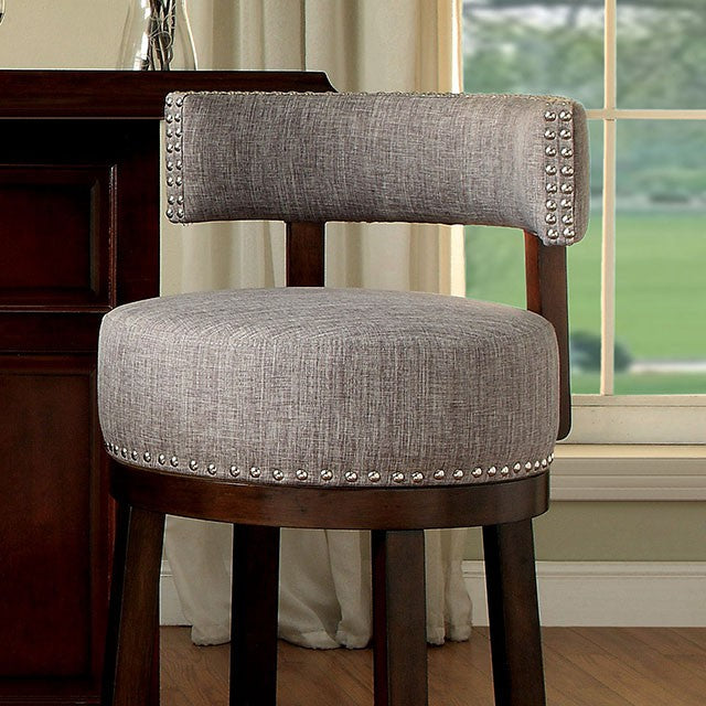 LYNSEY Dark Oak/Light Gray 29" Bar Stool - Furniture Center (NY)