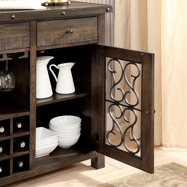 PAULINA Rustic Walnut Server - Furniture Center (NY)