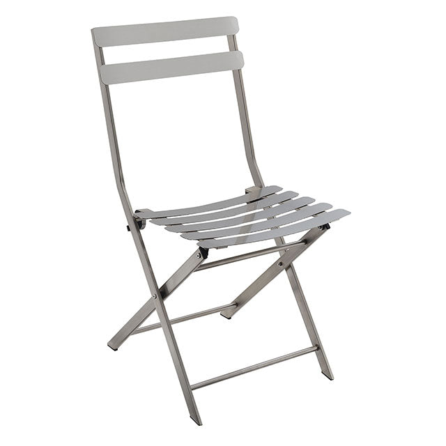 Lilah Stainless Folding Chair (2/Ctn) - Furniture Center (NY)