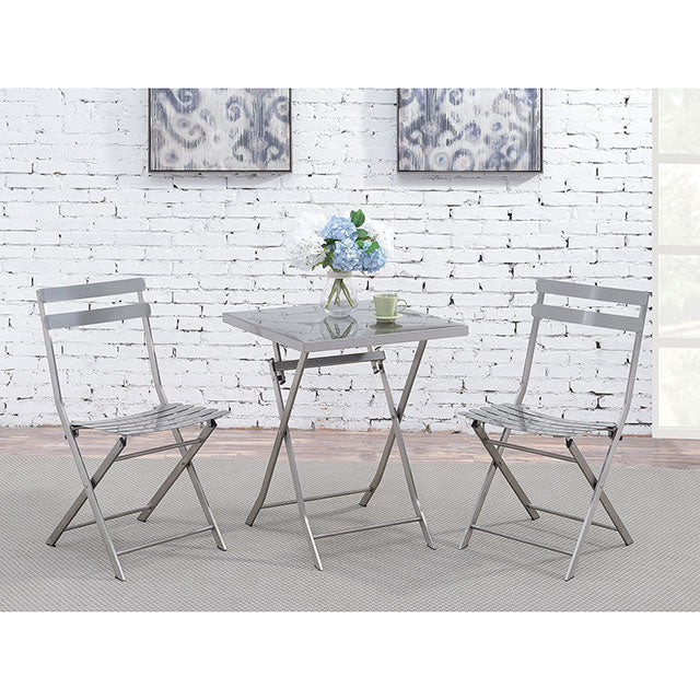 Lilah Stainless Folding Chair (2/Ctn) - Furniture Center (NY)