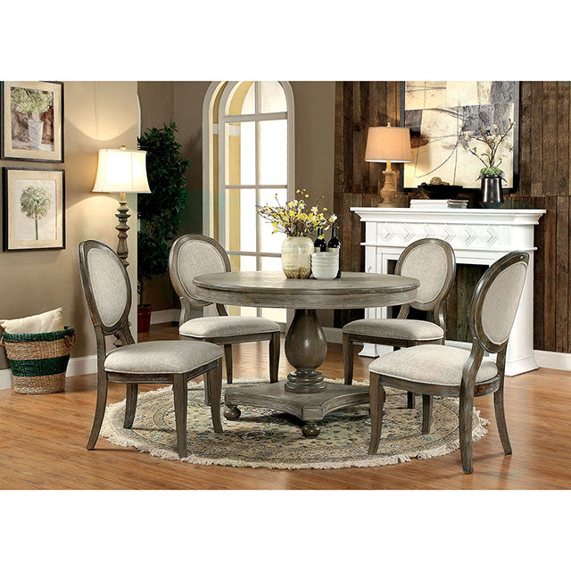 Kathryn Rustic Dark Oak/Beige Side Chair (2/CTN) - Furniture Center (NY)