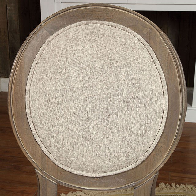 Kathryn Rustic Dark Oak/Beige Side Chair (2/CTN) - Furniture Center (NY)