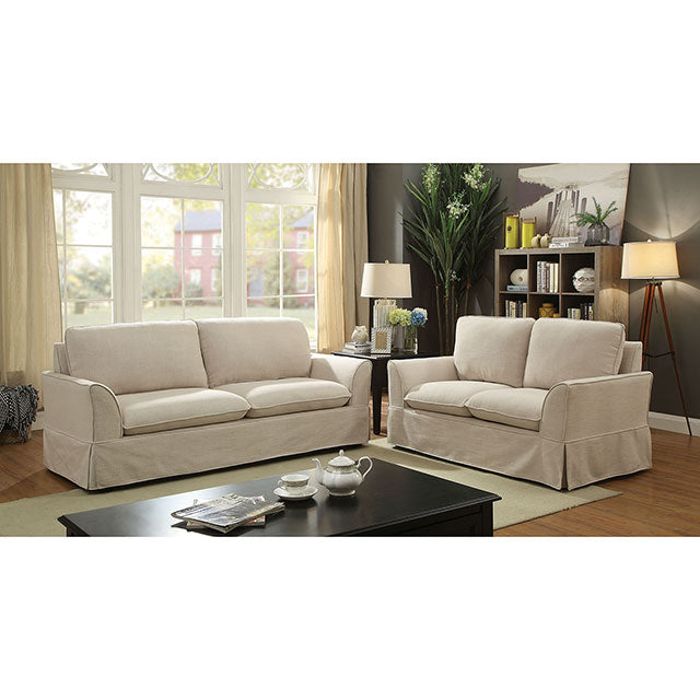 Maxine Love Seat Beige - Furniture Center (NY)