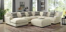 Kaylee U-Sectional w/ Left Chaise + Ottoman Beige