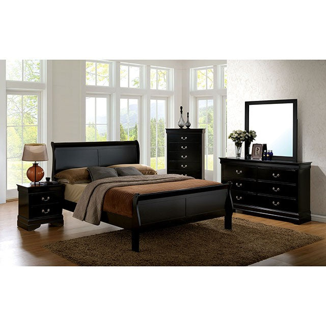 Louis Philippe Mirror Black - Furniture Center (NY)