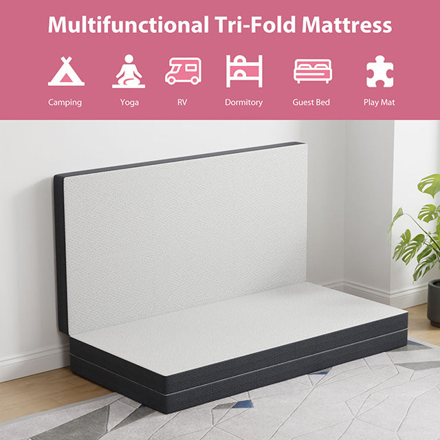 Hollyhock 3" Full Tri-Fold Memory Foam Topper - Furniture Center (NY)
