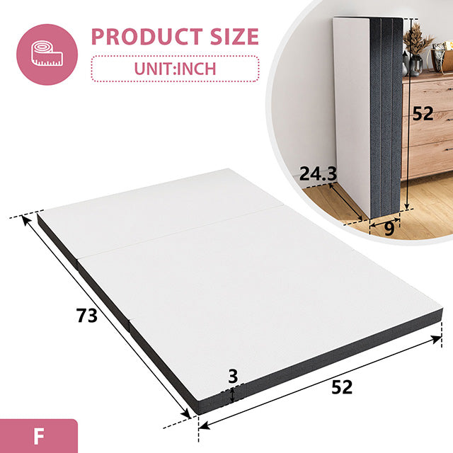 Hollyhock 3" Full Tri-Fold Memory Foam Topper - Furniture Center (NY)