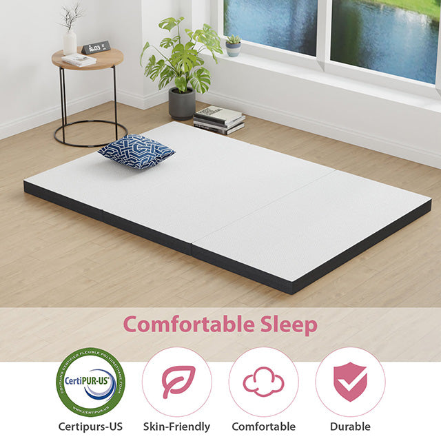 Hollyhock 4" Full Tri-Fold Memory Foam Topper - Furniture Center (NY)