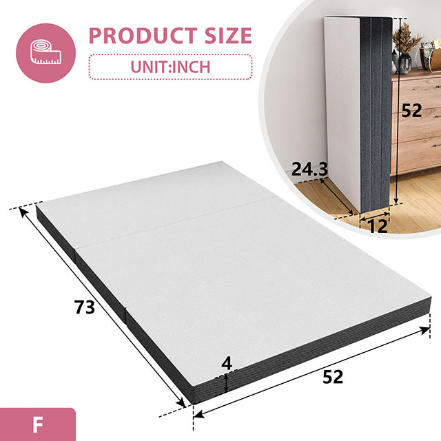 Hollyhock 4" Full Tri-Fold Memory Foam Topper - Furniture Center (NY)