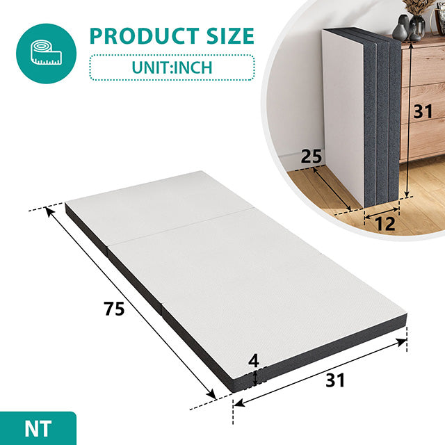 Hollyhock 4" Queen Tri-Fold Memory Foam Topper - Furniture Center (NY)