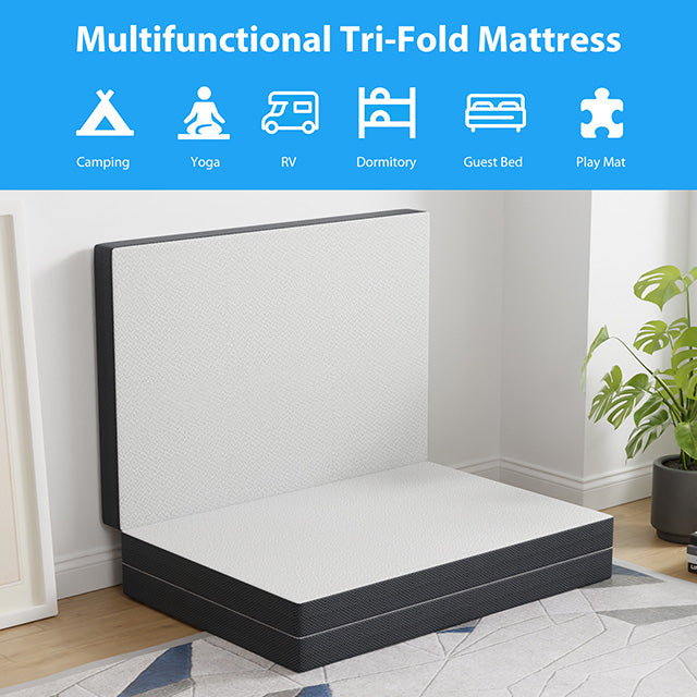 Hollyhock 4" Twin Tri-Fold Memory Foam Topper - Furniture Center (NY)