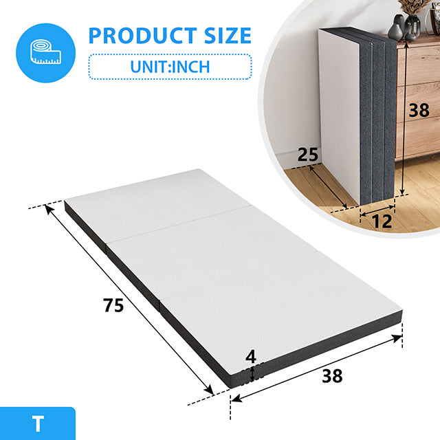 Hollyhock 4" Twin Tri-Fold Memory Foam Topper - Furniture Center (NY)