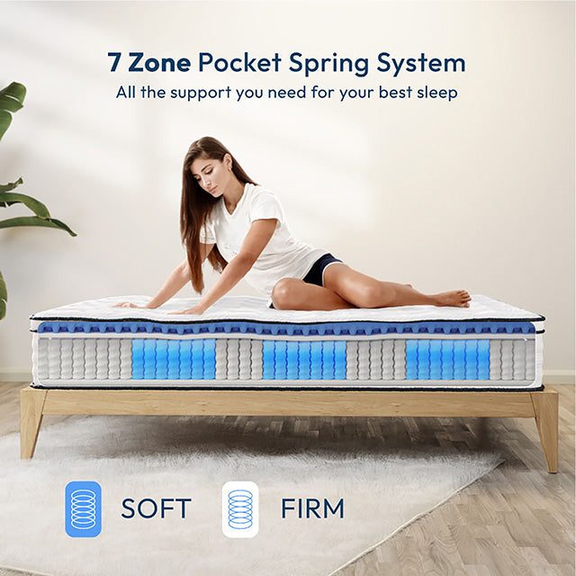 Salvia 12" Queen Hybrid Pocket Coil Mattress - Furniture Center (NY)
