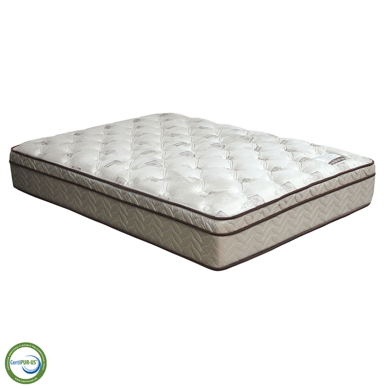 Lilium White/Brown 13" Euro Pillow Top Mattress, Twin - Furniture Center (NY)