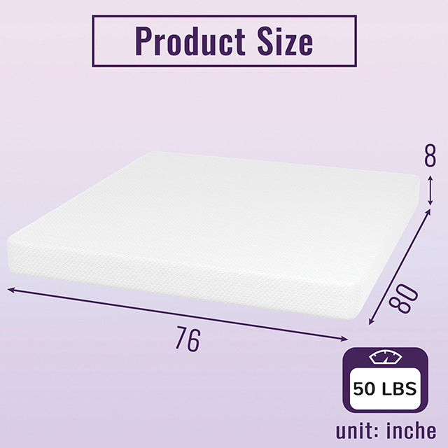 Nasturtium 8" E.King Bamboo Charcoal Infused Memory Foam - Furniture Center (NY)