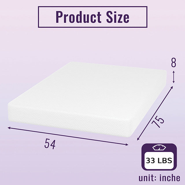 Nasturtium 8" Full Bamboo Charcoal Infused Memory Foam - Furniture Center (NY)