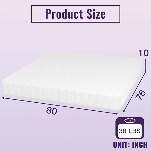 Nasturtium 10" E.King Bamboo Charcoal Infused Memory Foam - Furniture Center (NY)