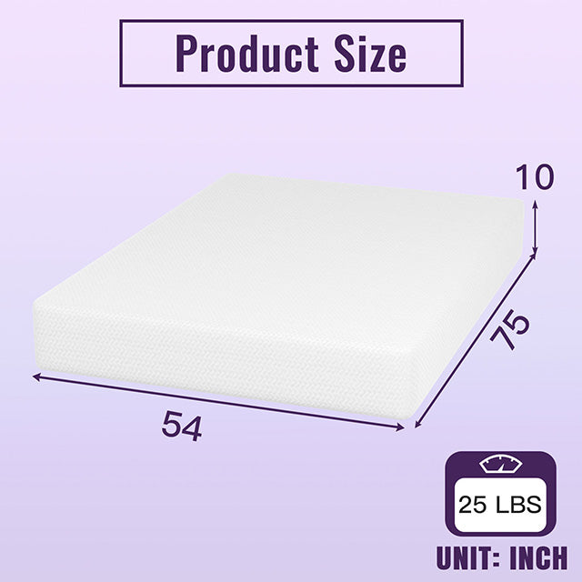 Nasturtium 10" Full Bamboo Charcoal Infused Memory Foam - Furniture Center (NY)