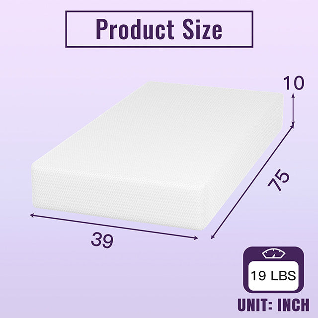 Nasturtium 10" Twin Bamboo Charcoal Infused Memory Foam - Furniture Center (NY)