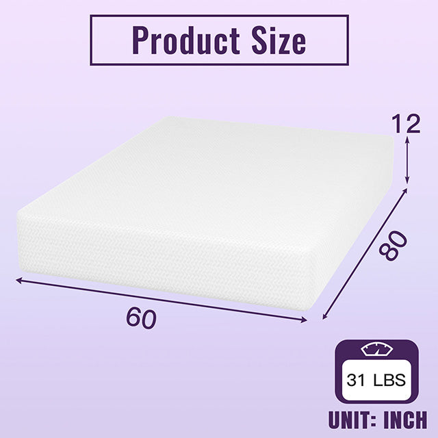 Nasturtium 12" Queen Bamboo Charcoal Infused Memory Foam - Furniture Center (NY)