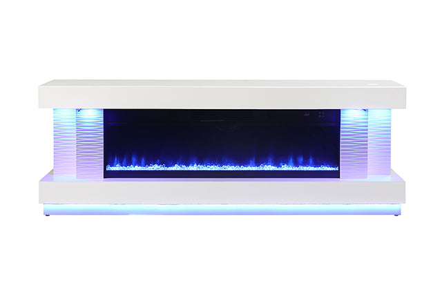 Peseux 71" TV Stand w/ Electric Fire Place - Furniture Center (NY)