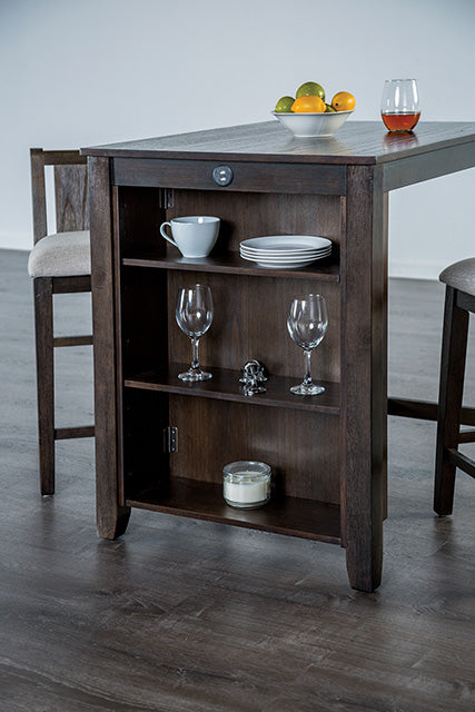 Lescles 3 Pc Counter Ht Set (1 Table + 2 Chairs) - Furniture Center (NY)