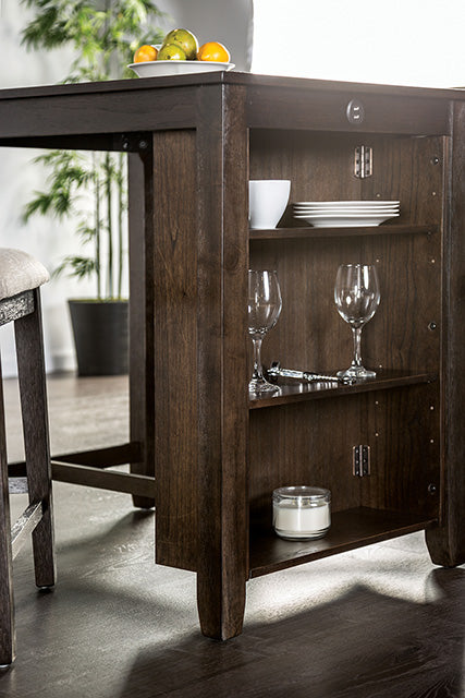 Lescles 3 Pc Counter Ht Set (1 Table + 2 Chairs) - Furniture Center (NY)