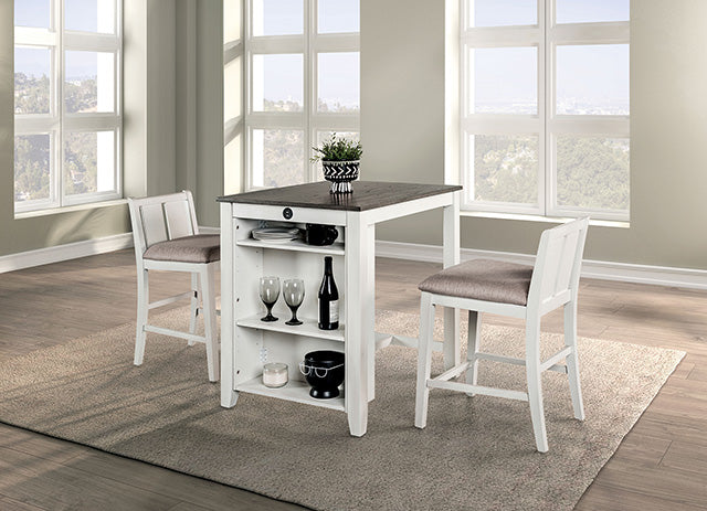 Lescles 3 Pc Counter Ht Set (1 Table + 2 Chairs) - Furniture Center (NY)