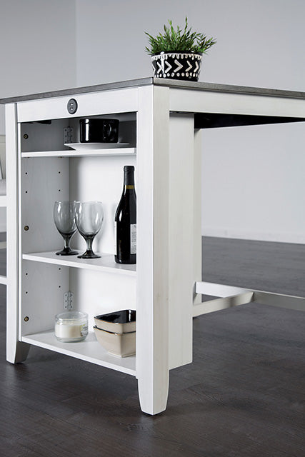 Lescles 3 Pc Counter Ht Set (1 Table + 2 Chairs) - Furniture Center (NY)