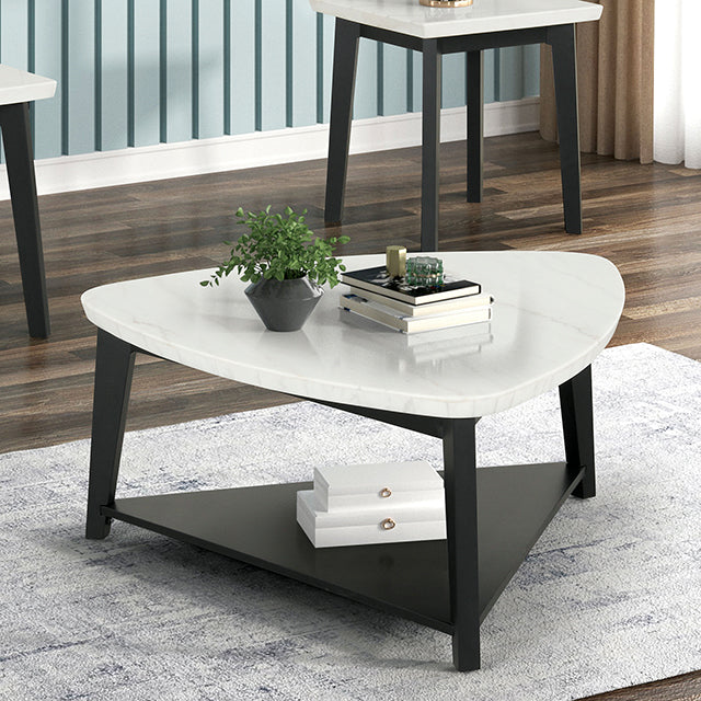 Thisted Triangle Marble Coffee Table - Furniture Center (NY)
