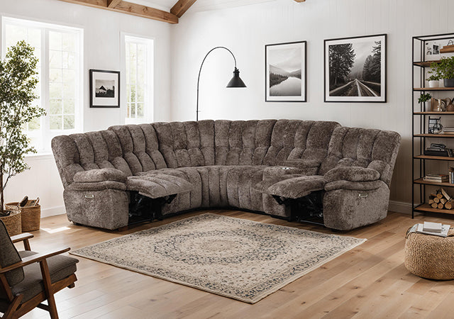 Hieronymus Power Sectional Brown - Furniture Center (NY)