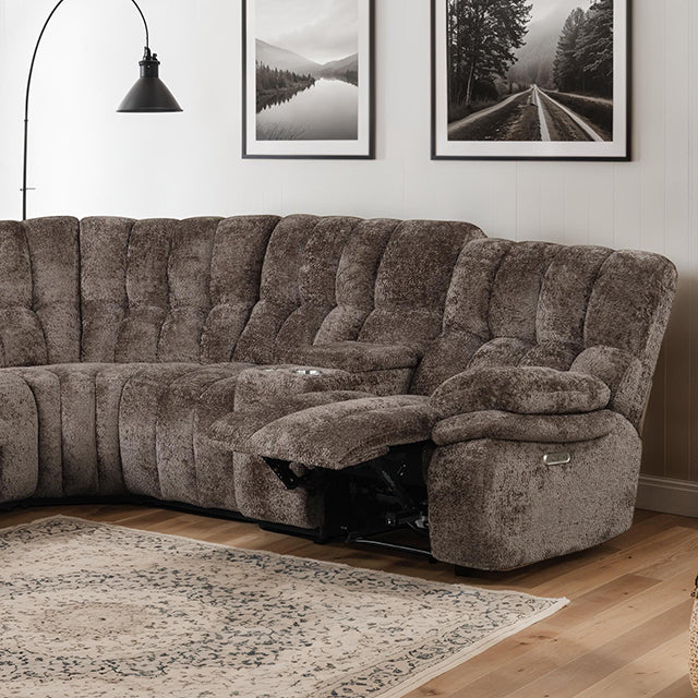 Hieronymus Power Sectional Brown - Furniture Center (NY)